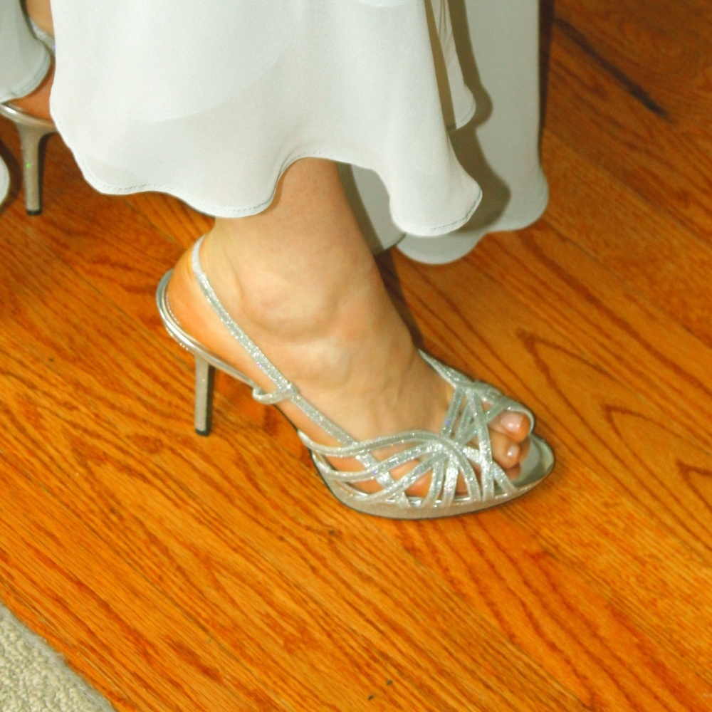 Silver Prom shoes